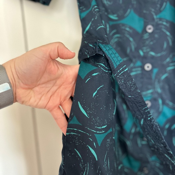 Liz Claiborne Short Sleeve Short Dress NWT in Aegean Navy Blue & Teal (Size 14) - Picture 6 of 9